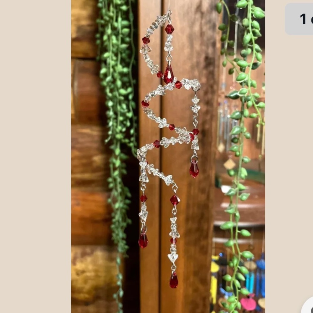 Spiral Suncatcher Swarovski Red Crystals Ornament